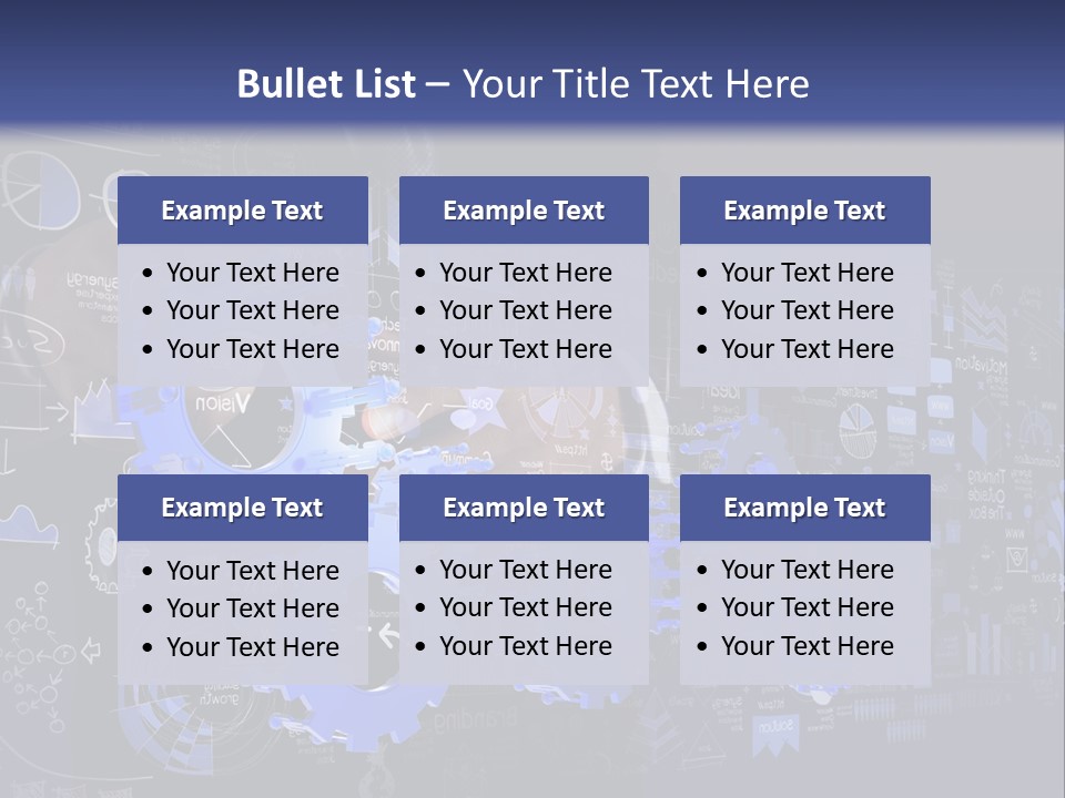 A Man In A Suit Holding A Blue Gear Wheel PowerPoint Template