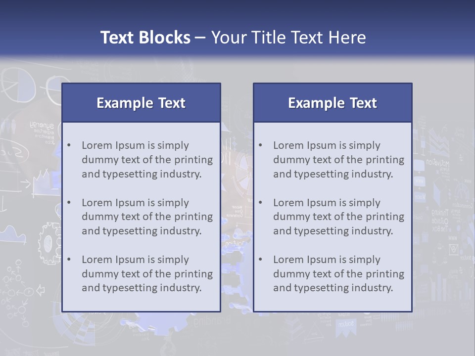 A Man In A Suit Holding A Blue Gear Wheel PowerPoint Template