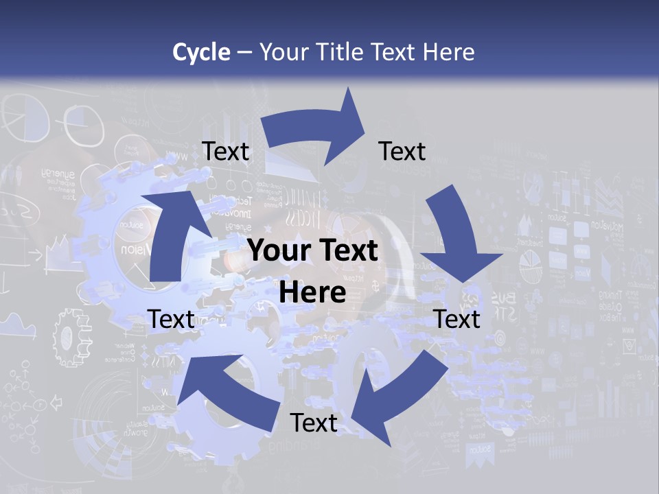 A Man In A Suit Holding A Blue Gear Wheel PowerPoint Template