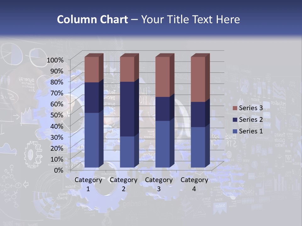 A Man In A Suit Holding A Blue Gear Wheel PowerPoint Template