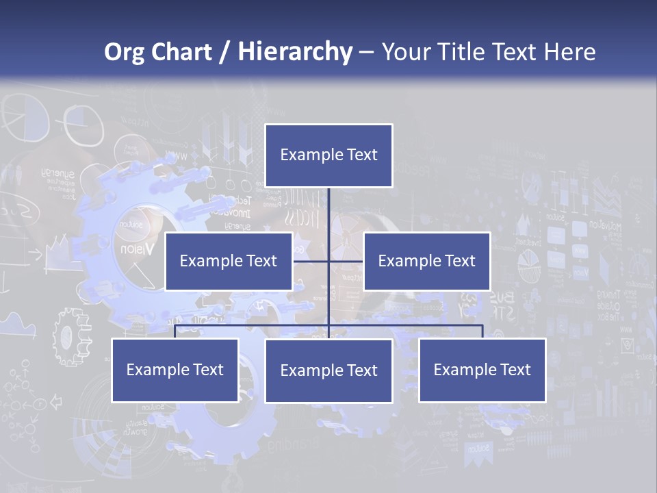 A Man In A Suit Holding A Blue Gear Wheel PowerPoint Template