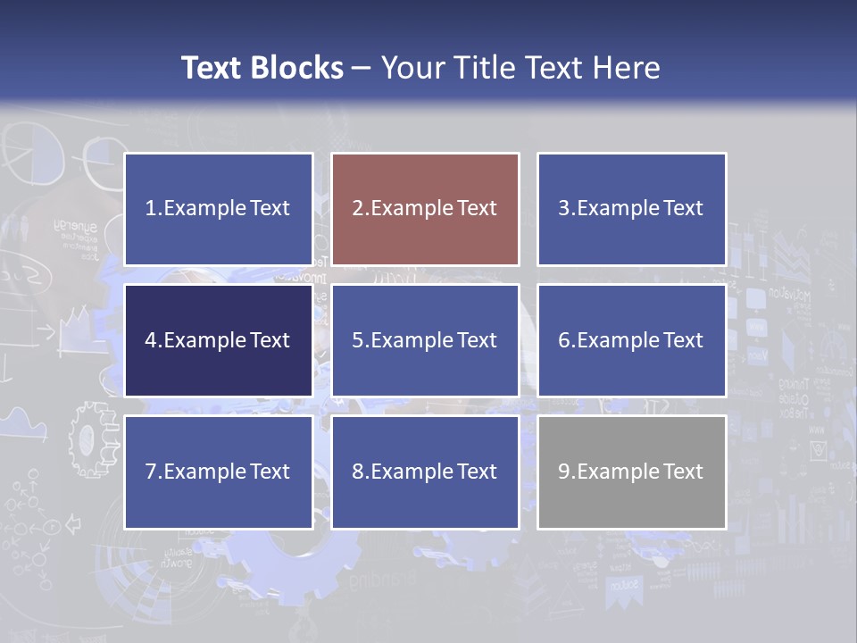 A Man In A Suit Holding A Blue Gear Wheel PowerPoint Template