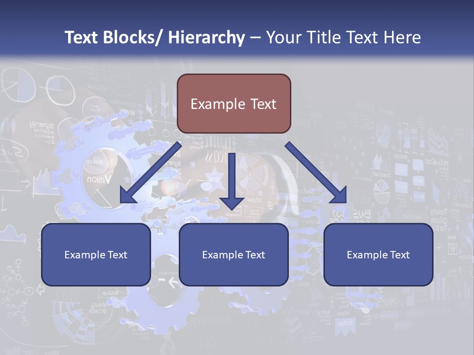 A Man In A Suit Holding A Blue Gear Wheel PowerPoint Template