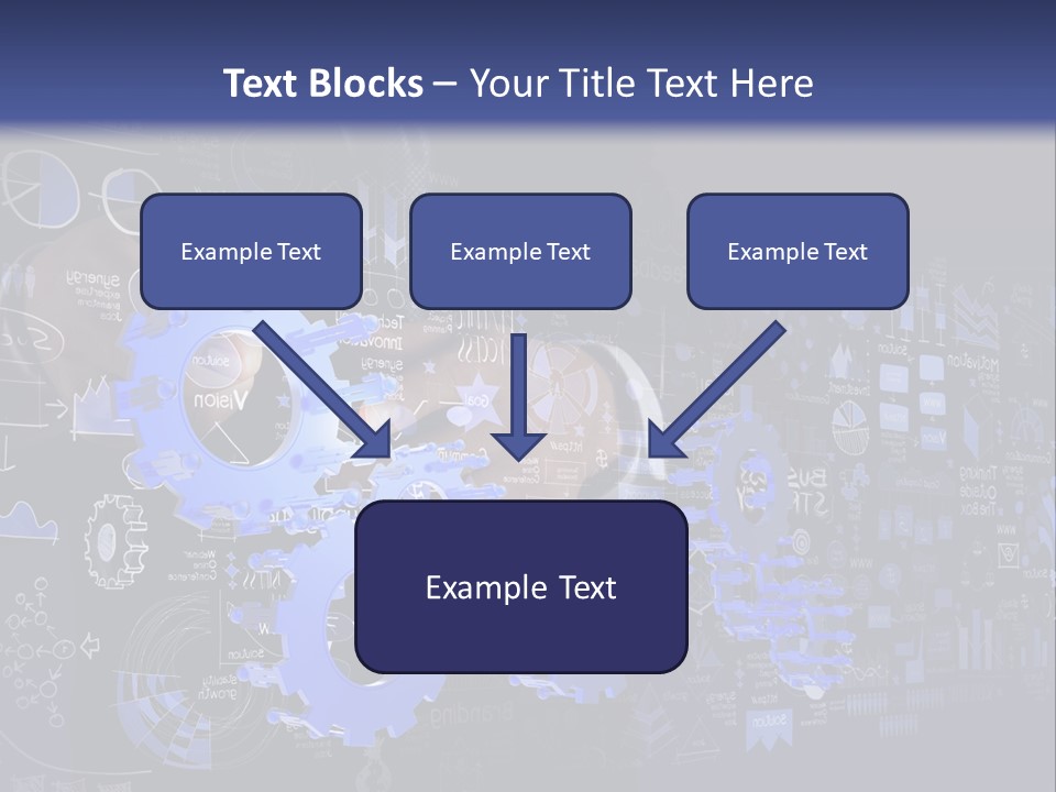 A Man In A Suit Holding A Blue Gear Wheel PowerPoint Template