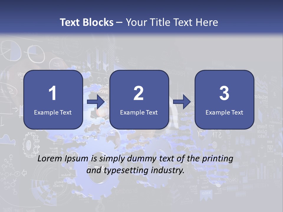 A Man In A Suit Holding A Blue Gear Wheel PowerPoint Template