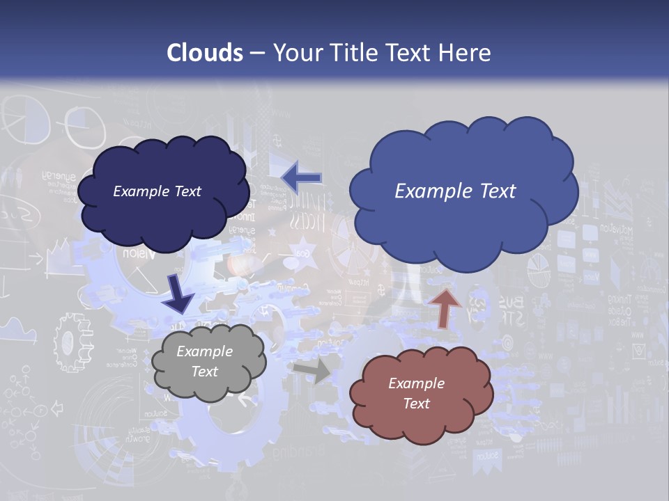 A Man In A Suit Holding A Blue Gear Wheel PowerPoint Template