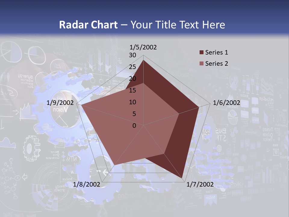 A Man In A Suit Holding A Blue Gear Wheel PowerPoint Template