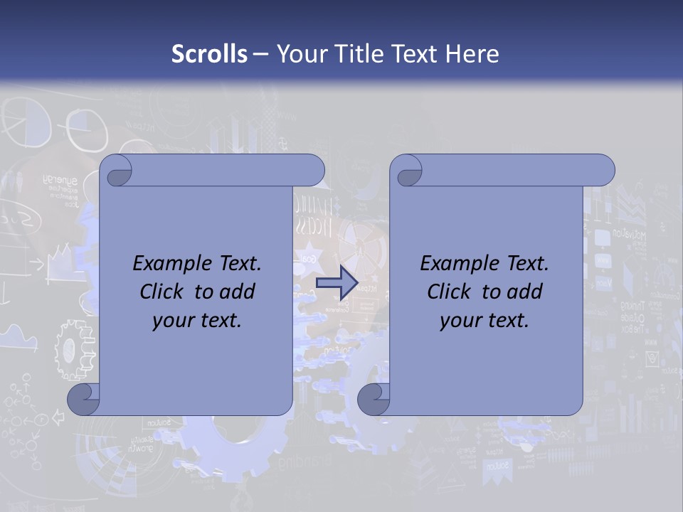 A Man In A Suit Holding A Blue Gear Wheel PowerPoint Template