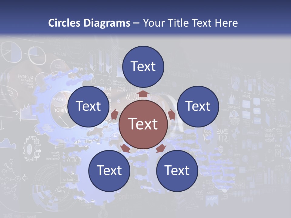 A Man In A Suit Holding A Blue Gear Wheel PowerPoint Template