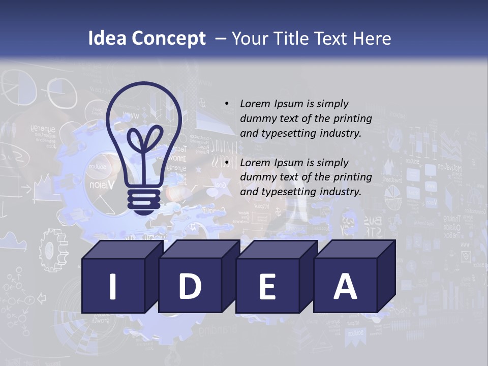 A Man In A Suit Holding A Blue Gear Wheel PowerPoint Template