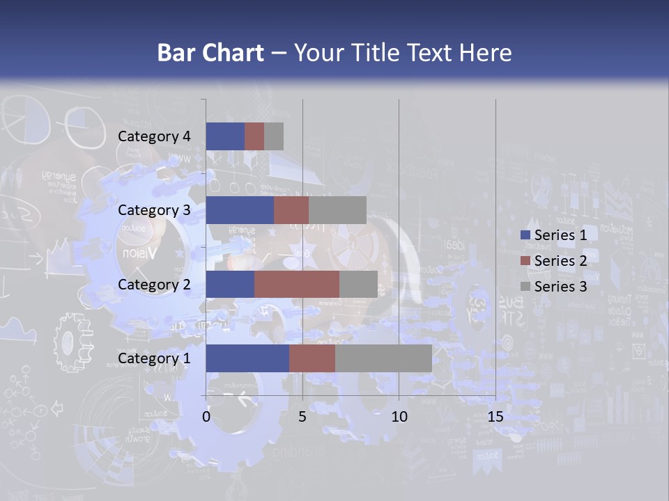 A Man In A Suit Holding A Blue Gear Wheel PowerPoint Template