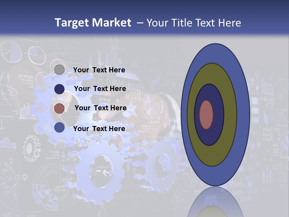 A Man In A Suit Holding A Blue Gear Wheel PowerPoint Template