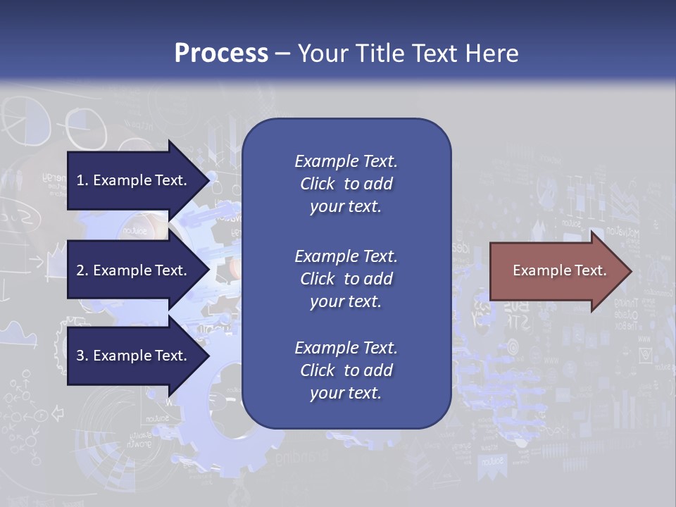 A Man In A Suit Holding A Blue Gear Wheel PowerPoint Template