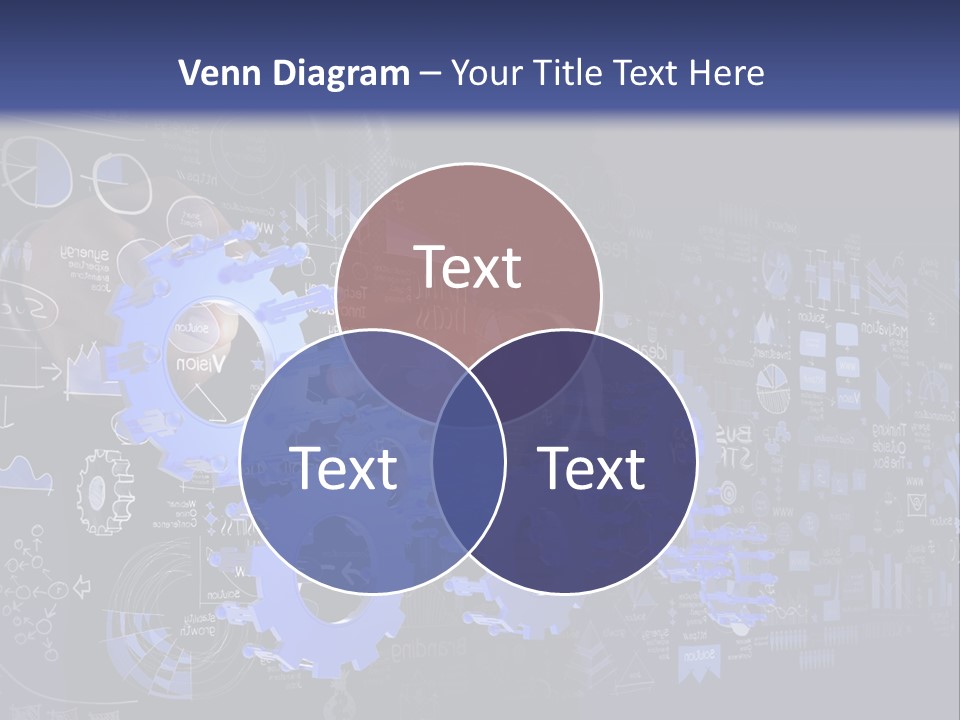 A Man In A Suit Holding A Blue Gear Wheel PowerPoint Template