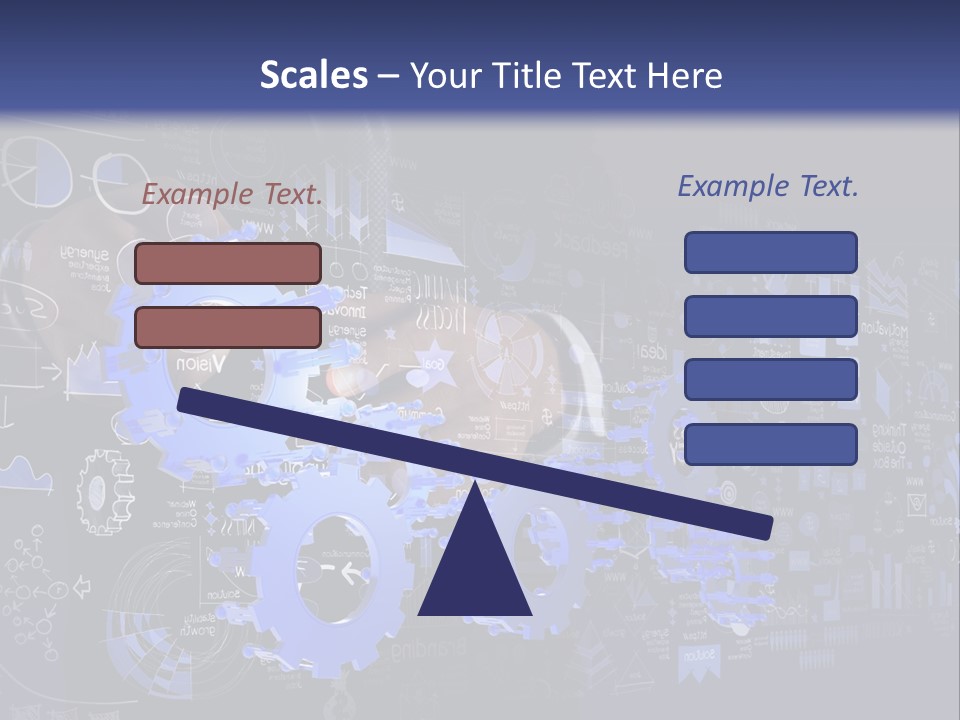 A Man In A Suit Holding A Blue Gear Wheel PowerPoint Template