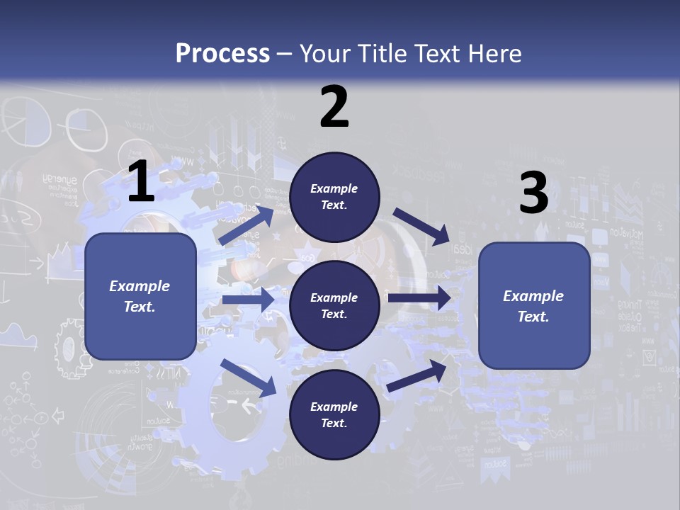 A Man In A Suit Holding A Blue Gear Wheel PowerPoint Template
