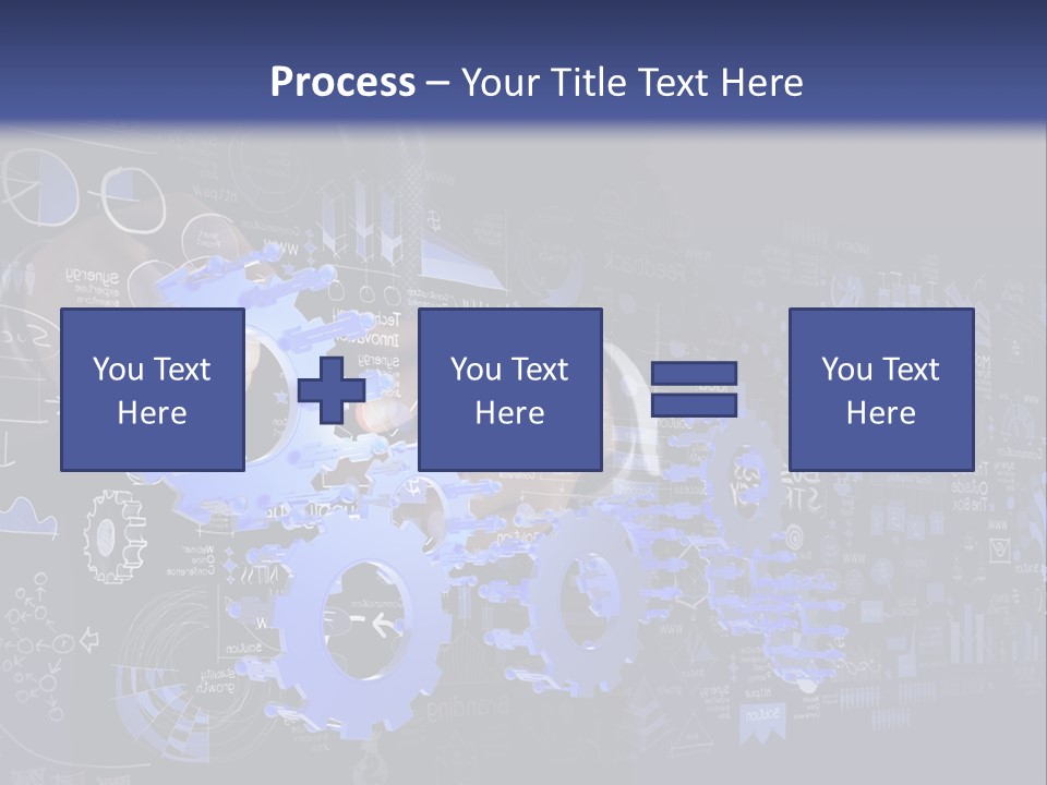 A Man In A Suit Holding A Blue Gear Wheel PowerPoint Template