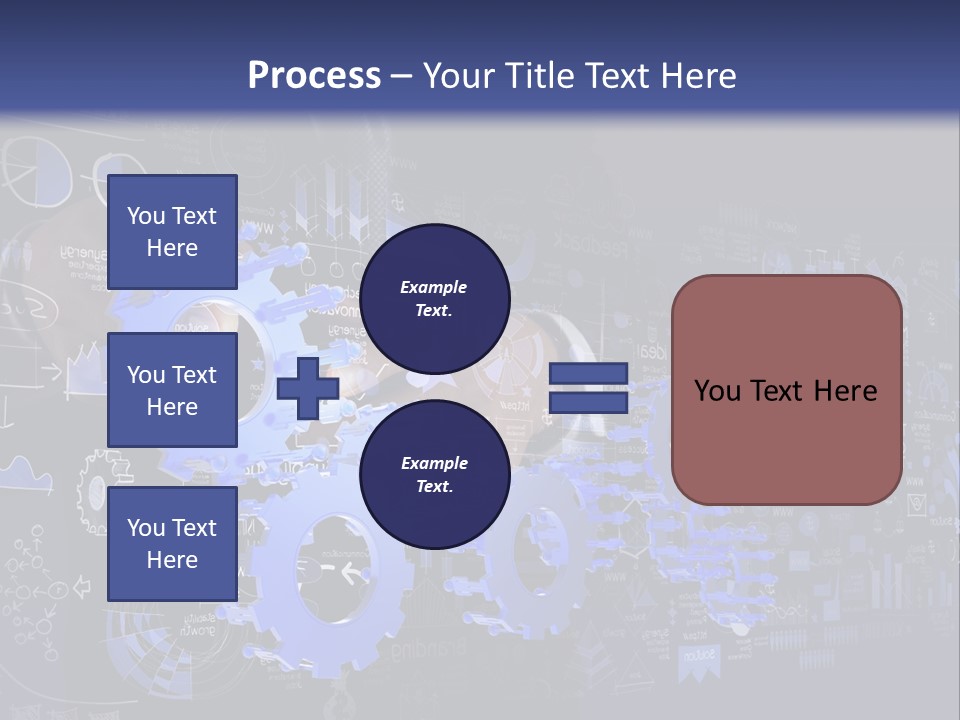 A Man In A Suit Holding A Blue Gear Wheel PowerPoint Template