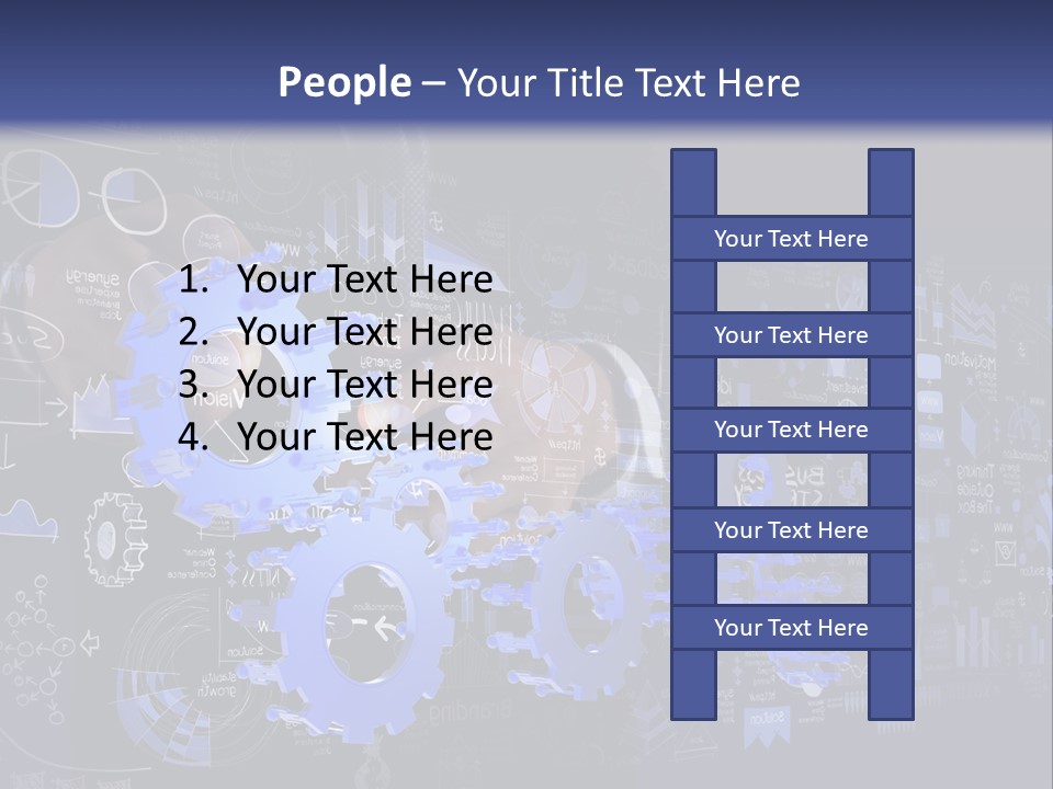 A Man In A Suit Holding A Blue Gear Wheel PowerPoint Template