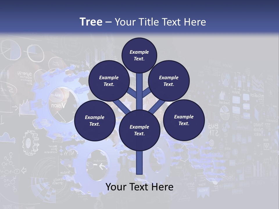 A Man In A Suit Holding A Blue Gear Wheel PowerPoint Template