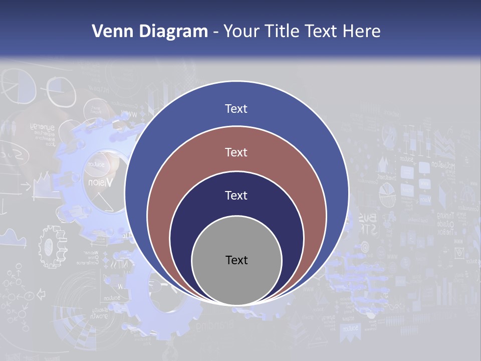 A Man In A Suit Holding A Blue Gear Wheel PowerPoint Template