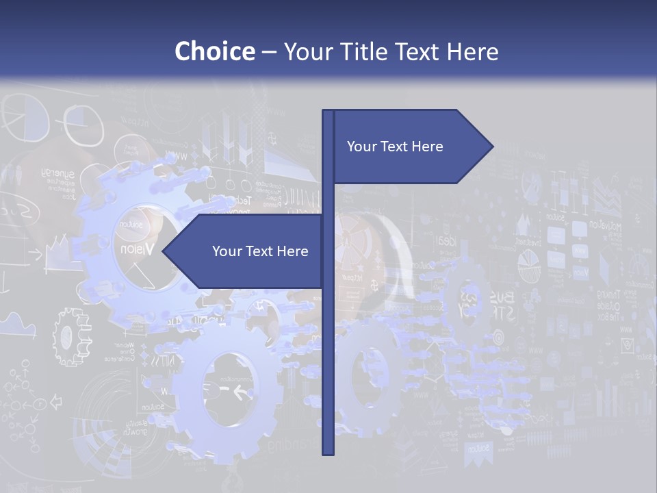 A Man In A Suit Holding A Blue Gear Wheel PowerPoint Template