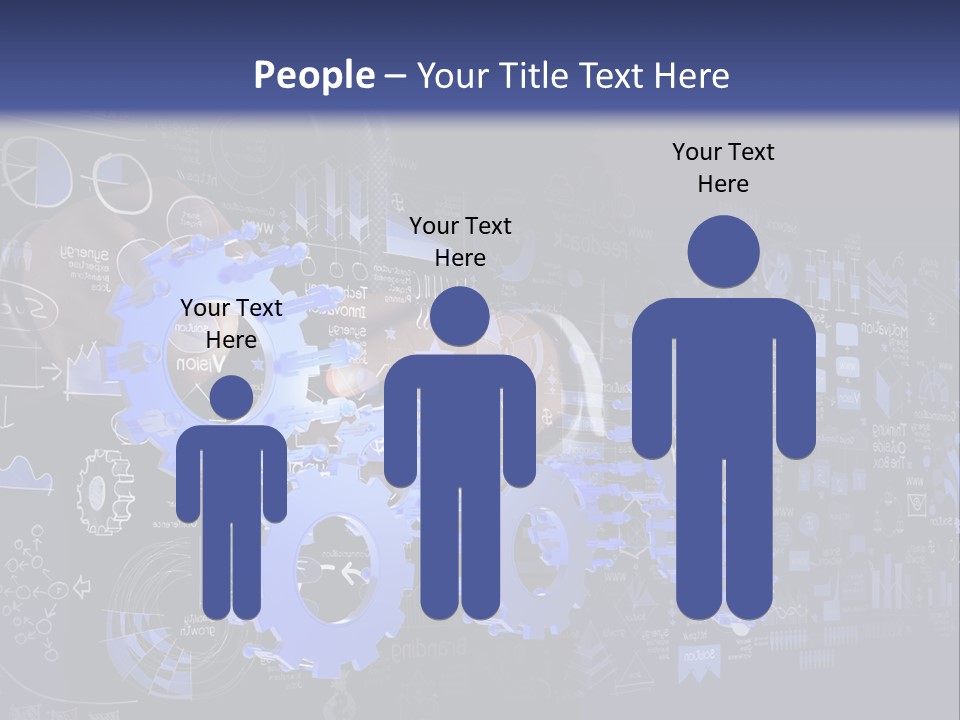 A Man In A Suit Holding A Blue Gear Wheel PowerPoint Template