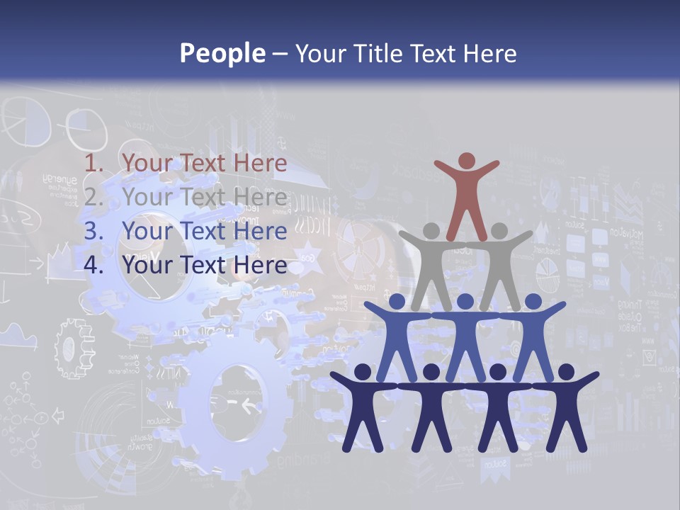 A Man In A Suit Holding A Blue Gear Wheel PowerPoint Template