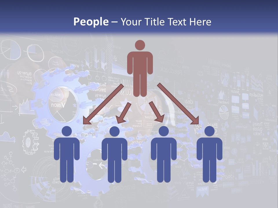 A Man In A Suit Holding A Blue Gear Wheel PowerPoint Template