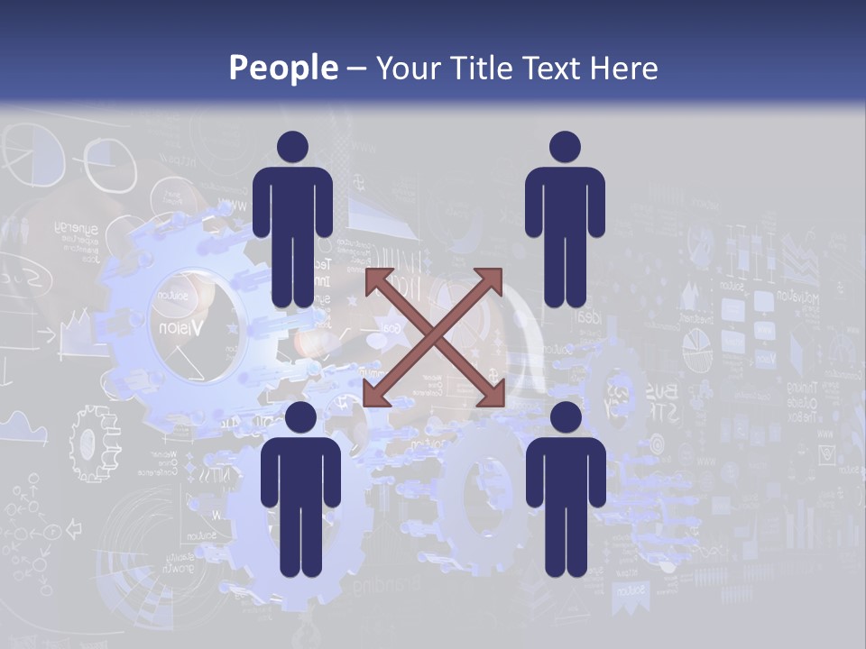 A Man In A Suit Holding A Blue Gear Wheel PowerPoint Template