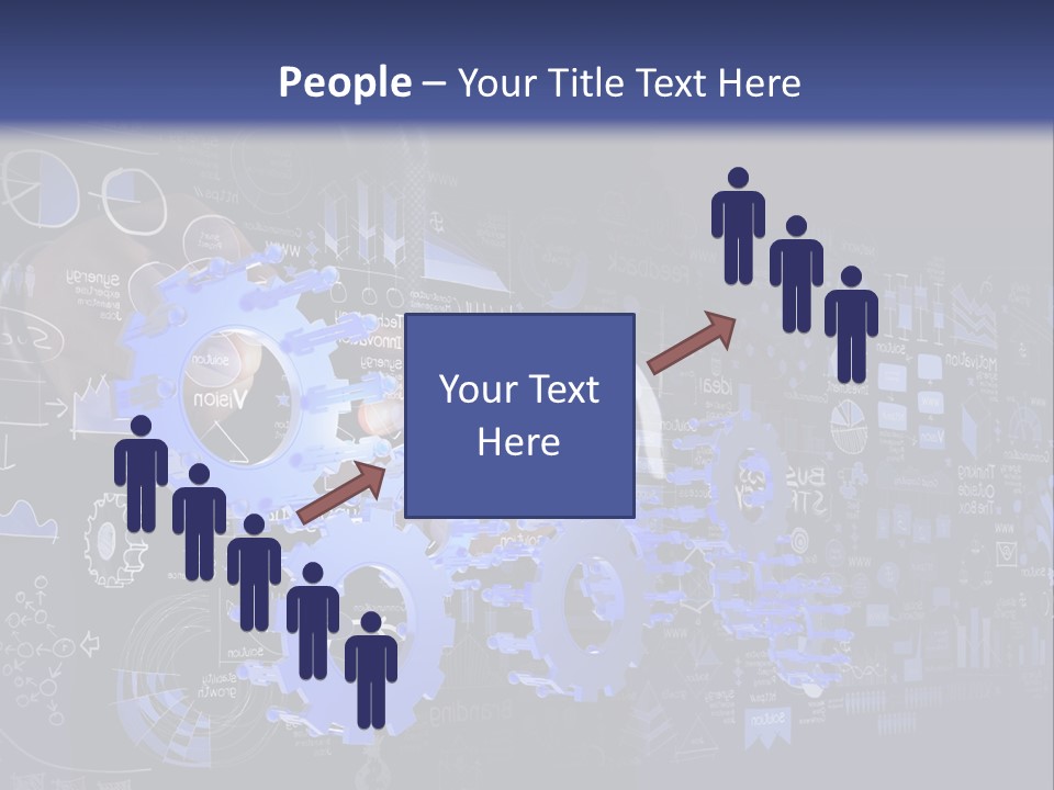 A Man In A Suit Holding A Blue Gear Wheel PowerPoint Template