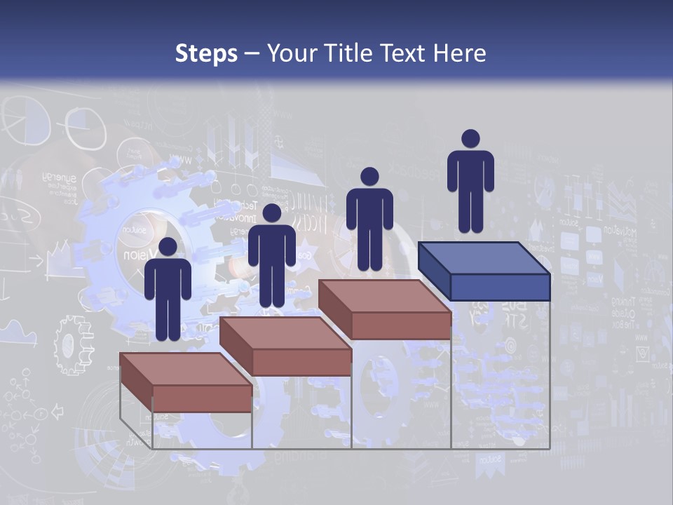 A Man In A Suit Holding A Blue Gear Wheel PowerPoint Template