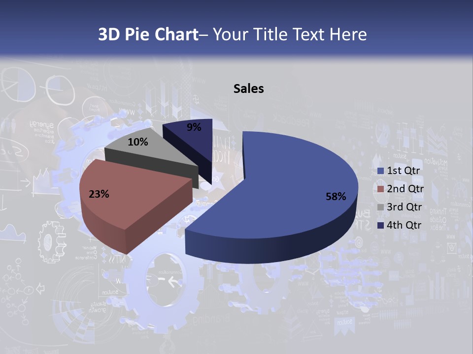 A Man In A Suit Holding A Blue Gear Wheel PowerPoint Template