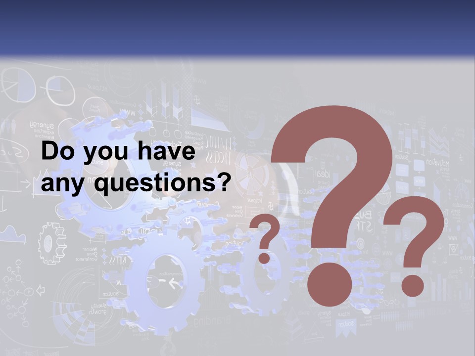 A Man In A Suit Holding A Blue Gear Wheel PowerPoint Template