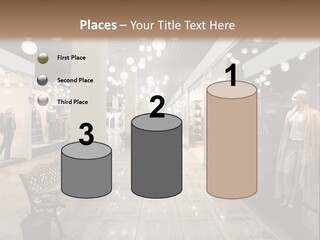 A Store With Mannequins And A Bench In The Middle PowerPoint Template