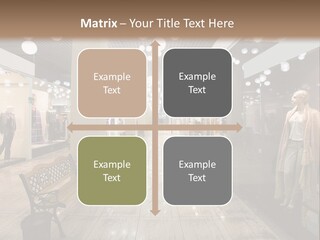 A Store With Mannequins And A Bench In The Middle PowerPoint Template