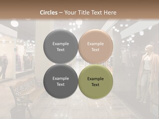 A Store With Mannequins And A Bench In The Middle PowerPoint Template