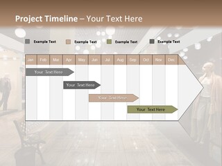 A Store With Mannequins And A Bench In The Middle PowerPoint Template