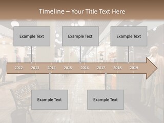A Store With Mannequins And A Bench In The Middle PowerPoint Template