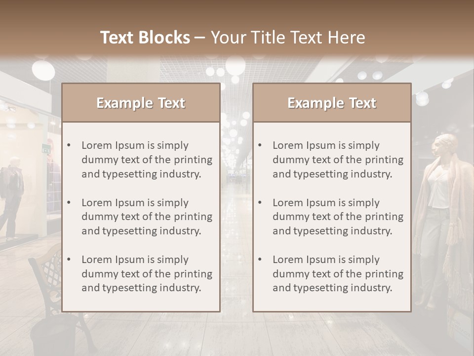 A Store With Mannequins And A Bench In The Middle PowerPoint Template