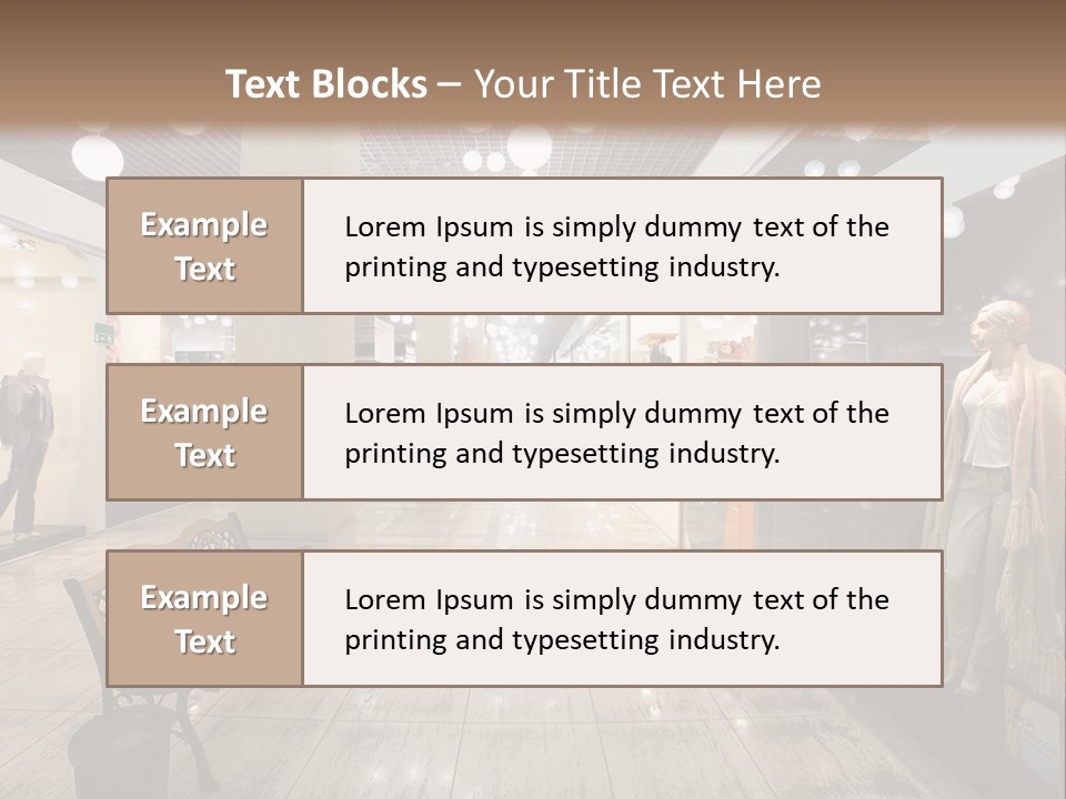 A Store With Mannequins And A Bench In The Middle PowerPoint Template