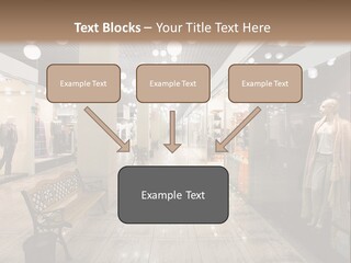A Store With Mannequins And A Bench In The Middle PowerPoint Template