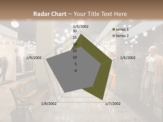 A Store With Mannequins And A Bench In The Middle PowerPoint Template
