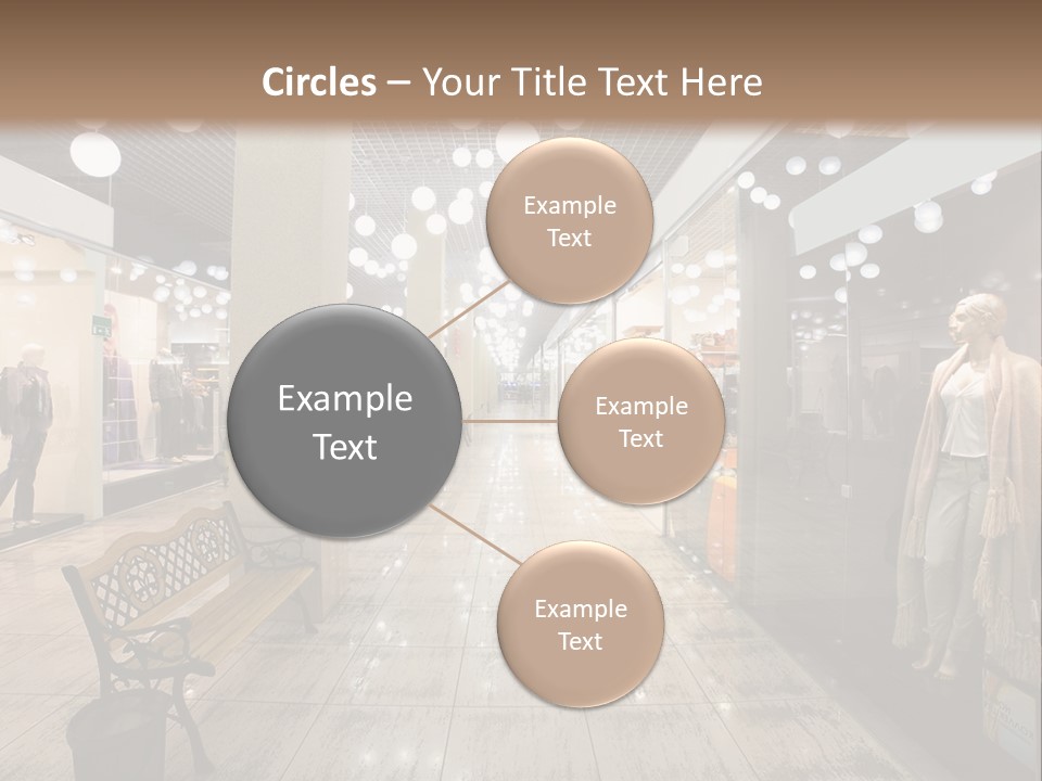 A Store With Mannequins And A Bench In The Middle PowerPoint Template