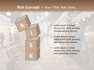 A Store With Mannequins And A Bench In The Middle PowerPoint Template