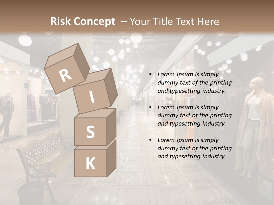 A Store With Mannequins And A Bench In The Middle PowerPoint Template