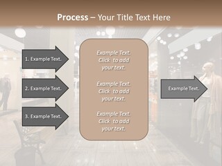 A Store With Mannequins And A Bench In The Middle PowerPoint Template