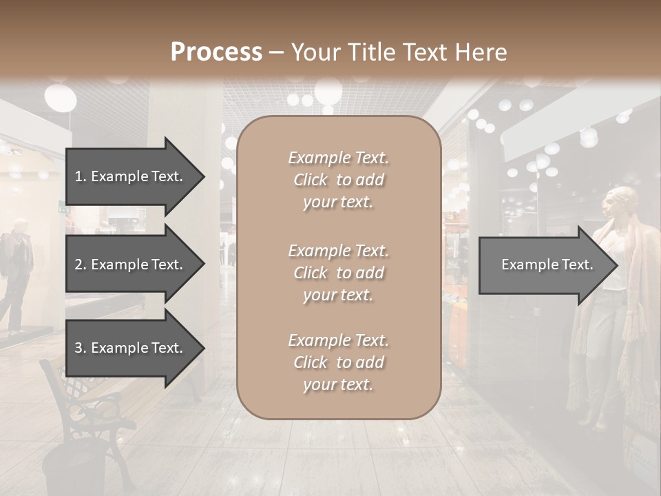 A Store With Mannequins And A Bench In The Middle PowerPoint Template