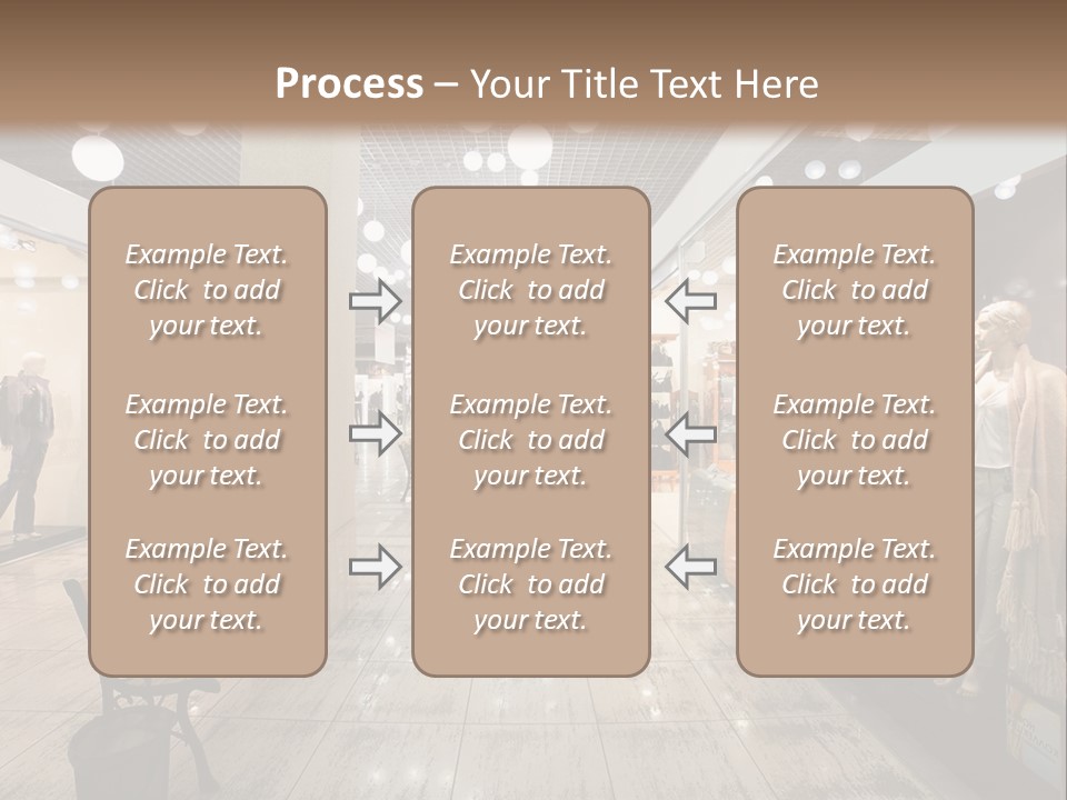 A Store With Mannequins And A Bench In The Middle PowerPoint Template