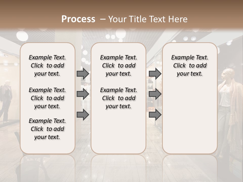 A Store With Mannequins And A Bench In The Middle PowerPoint Template